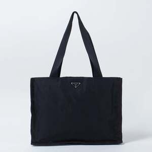 Prada Nylon Triangle Logo Plate Tote Bag